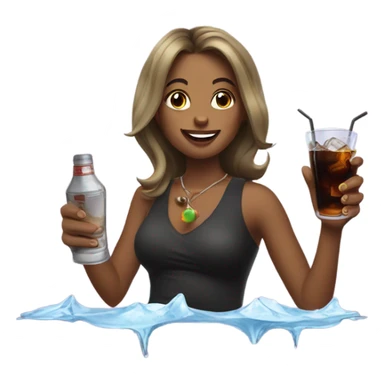 A girl with a icy rum n coke sticker