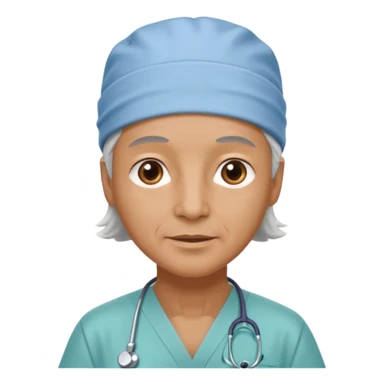 older doctor with scrub cap on sticker