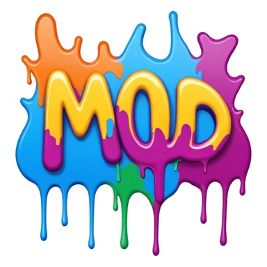 Graffiti the word  mod  with drippy paint  sticker