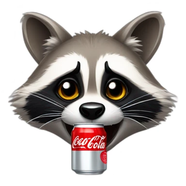 angry raccoon drink coca cola light sticker
