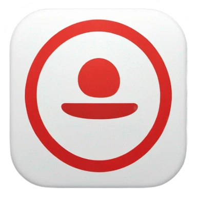 OpenTable Logo. A minimalistic red square emoji with rounded corners, featuring a white abstract circular design resembling a stylized 'O' with a small dot to the left. The design has a clean and modern look, suitable for a restaurant reservation or booking app. sticker