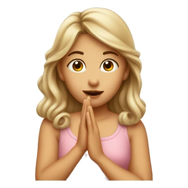 Girl blow a kiss with a hand sticker