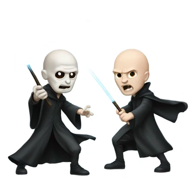 Harry and Voldemort fighting sticker