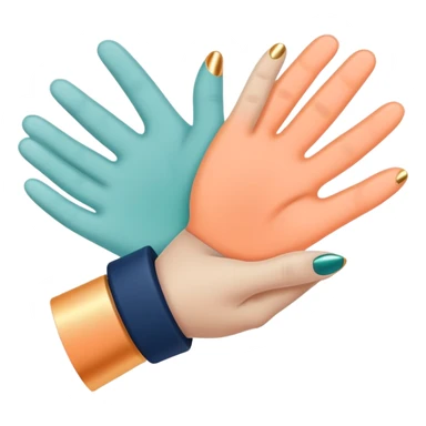 Soft Neutrals → Beige hands + slate blue accents 🌫 Warm Gradient → Peach to mint with gold sparks 🌟 Bold Monochrome → Navy + silver lines 🌌 sticker