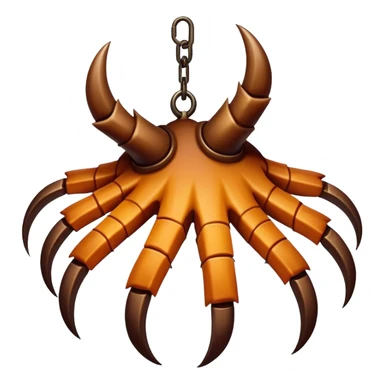 Brown claw with seven talons hanging downwards (not sentient)(no chain) sticker