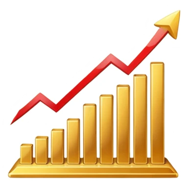 golden increasing chart  sticker
