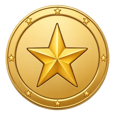 A star coin sticker