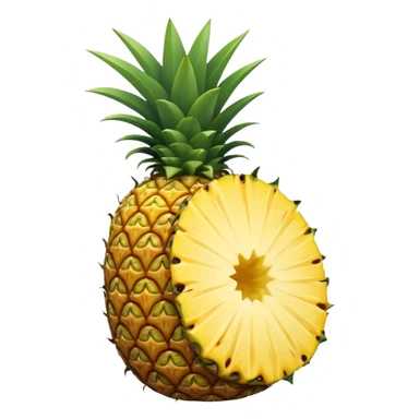 half eaten pineapple sticker