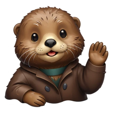 awake sea otter sticker