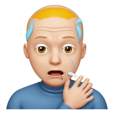 Bald guy choking himself sticker