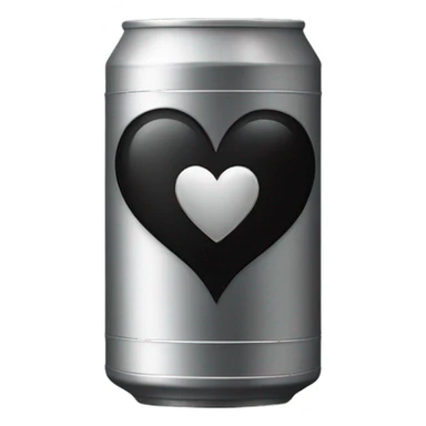 a black can with the inscriptions in Silver R. i. p. and a Silver heart in the frame sticker