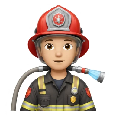 Firefighter with Hose sticker