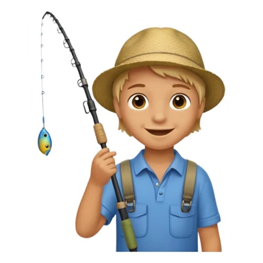 kids fishing rod sticker