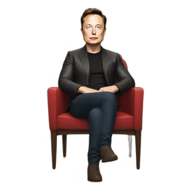 Elon musk sitting on a chair  sticker