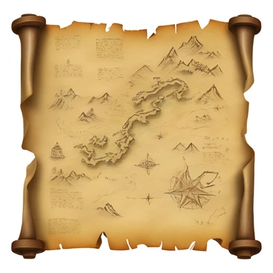 map parchment scroll sticker