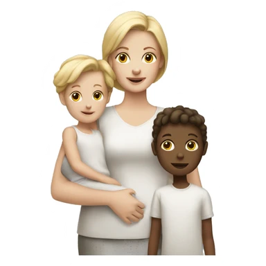 white woman with white
2 kids sticker