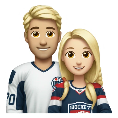 a hockey boy and his blonde girlfriend sticker