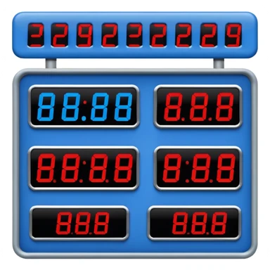 electronic score board blue (#00A3E0) and red (#F9423A) sticker