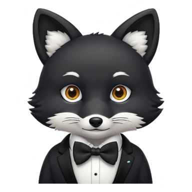 black fox wearing bow ties sticker