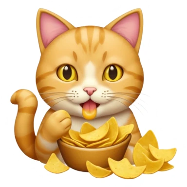 Chat qui mange du chips sticker
