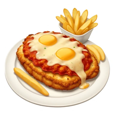 Chicken parmigiana with chips sticker