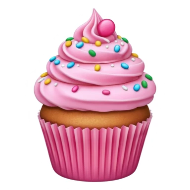 cupcake with pink icing, sprinkles on top sticker
