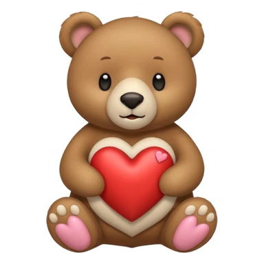 un oso sosteniendo un corazón blanco sticker