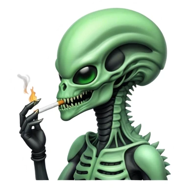 xenomorph smoking cigarette sticker