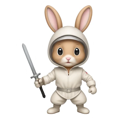 a fencing bunny sticker