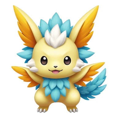 Elemental Flying-type-Electric-type colorful exotic cute chibi anime-style Pokémon-Fakémon-creature sticker