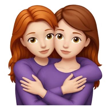 Brunette hugging ginger. both white and women sticker