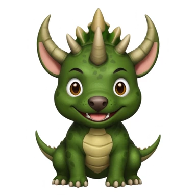 Black pibull dressed as a triceratops  sticker