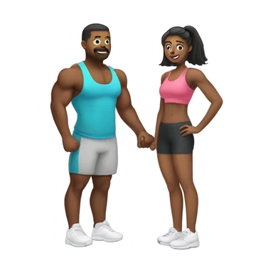 Couple gym weight sticker