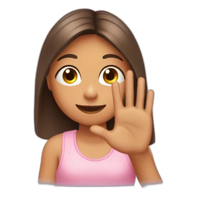 girl showing THREE out of five fingers up on her ONE hand sticker