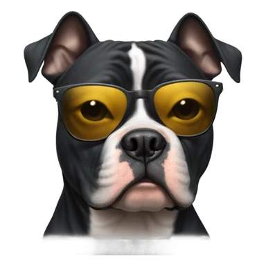 Black American Bully with sunglasses sticker