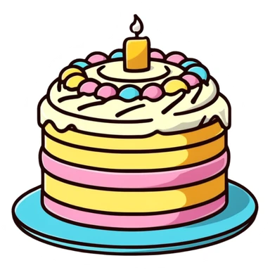 cake with frosting and sprinkles sticker