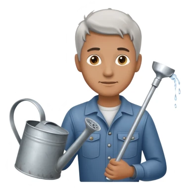 man holding watering pot sticker