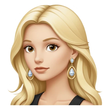 blonde girl long hair wearing david yurman earrings sticker