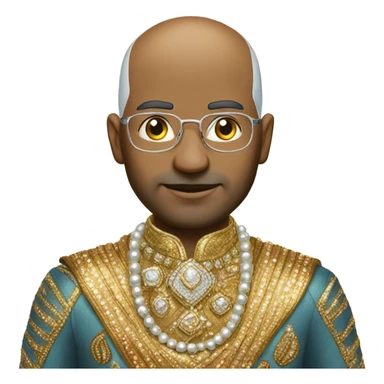 Bald Indian dude wearing sparkles sticker