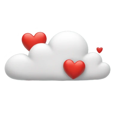 Cloud raining red hearts sticker