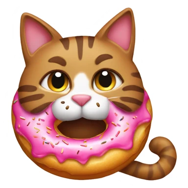 cat eating donut sticker