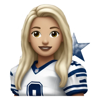 blonde girl in a dallas cowboys jersey sticker