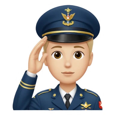 Soldat in uniform der salotiert und den Buchstaben S.A.S auf der Mütze und Uniform sticker