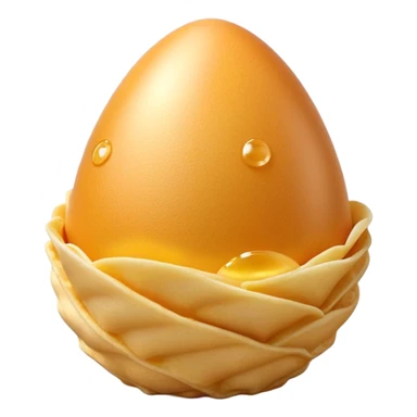 3D rendered authentic Hong Kong egg puffs (港式鸡蛋仔) folded into cone shape, golden bubbly texture, hyper-realistic egg-shaped bubbles, glossy finish, detailed texture sticker