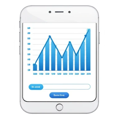 Website with graph increasing sticker