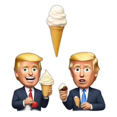 Trump and JouBiden eating ice cream  sticker