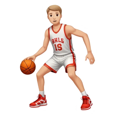 White Man shooting basketball on the court sticker