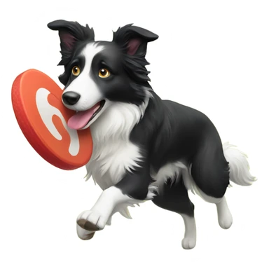 Border collie catching frisbee sticker