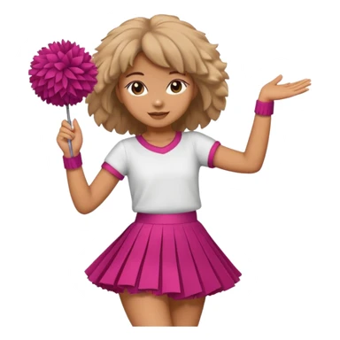 turtle girl dancing with skirt holging o mpom sticker