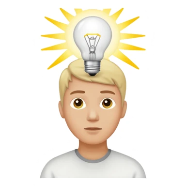 uma pessoa pensando e surge uma boa ideia na lampada sticker